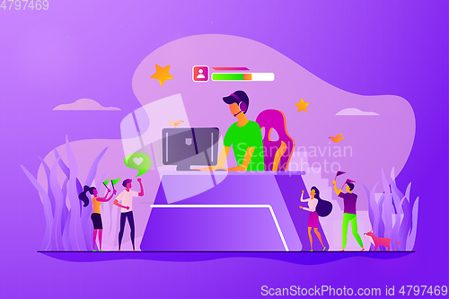 Image of E-sport fans concept vector illustration