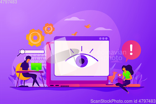 Image of Cyberstalking concept vector illustration