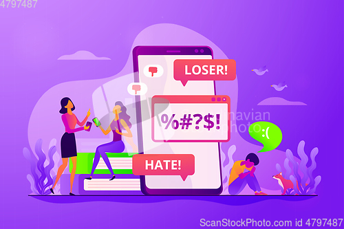 Image of Cyberbullying concept vector illustration