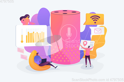 Image of Smart speaker office controller concept vector illustration.