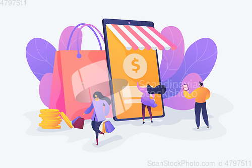 Image of Smart retail in smart city concept illustration.