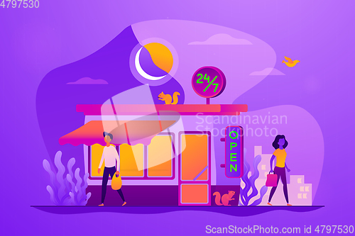 Image of 24 7 service concept vector illustration.