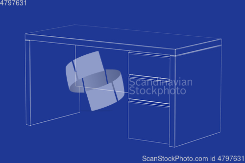 Image of 3d model of office desk