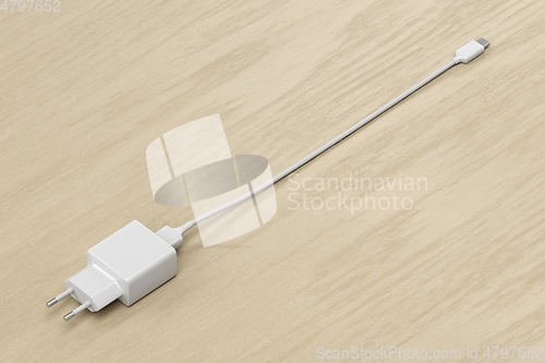 Image of Smartphone power adapter with USB-C cable