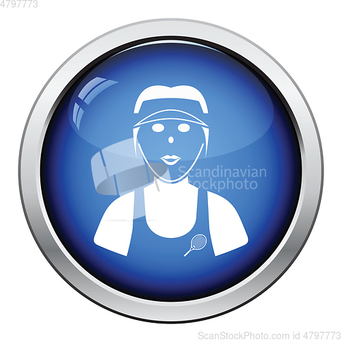 Image of Tennis woman athlete head icon