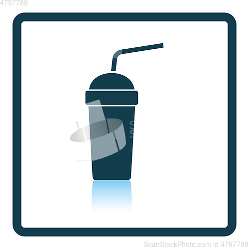 Image of Disposable soda cup and flexible stick icon