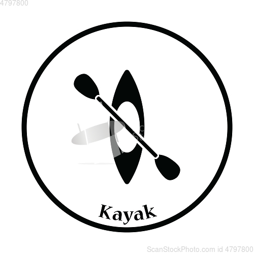 Image of Kayak and paddle icon