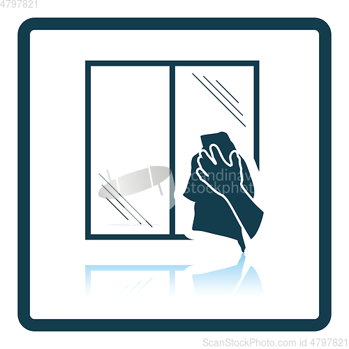 Image of Hand wiping window icon