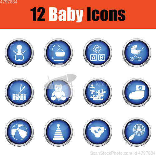 Image of Set of baby icons. 