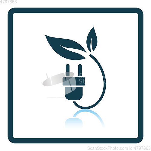 Image of Electric plug with leaves icon