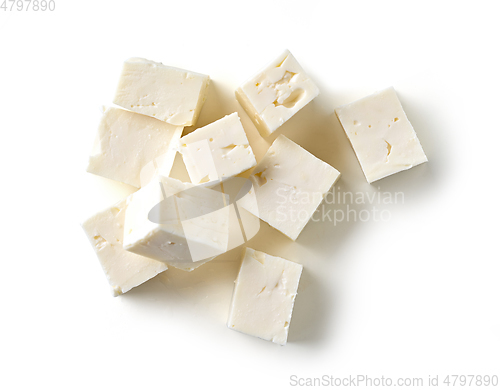 Image of fresh cheese pieces