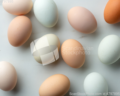 Image of fresh raw bio eggs