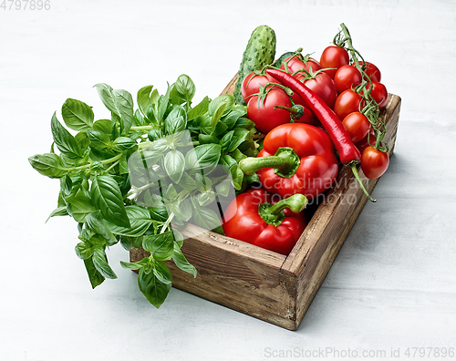 Image of box of fresh vegetables