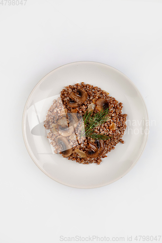 Image of Boiled Buckwheat And Mushrooms