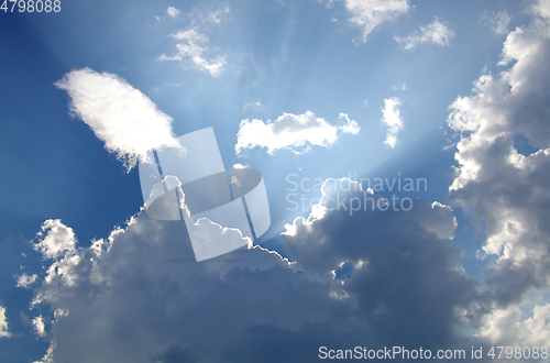 Image of Sky landscape with clouds and sunlight