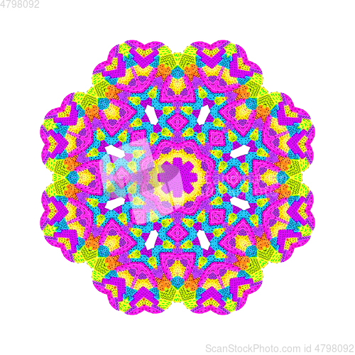Image of Bright colorful shape with abstract pattern