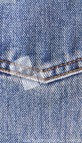 Image of Fragment of classic blue fashioned jeans