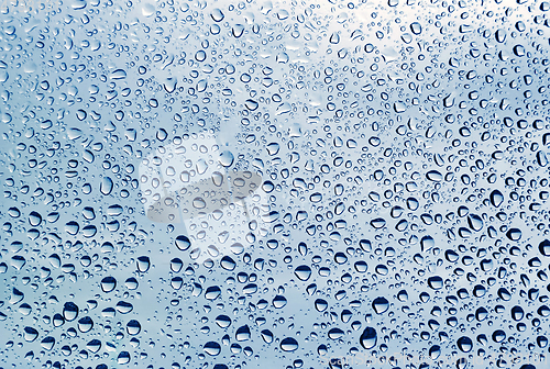 Image of Water drops on glass, natural texture