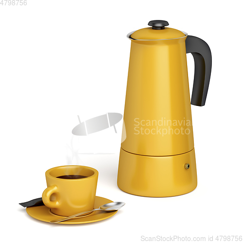 Image of Coffee cup and moka pot