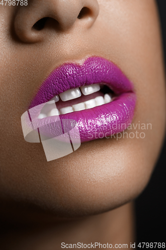 Image of beautiful woman lips closeup