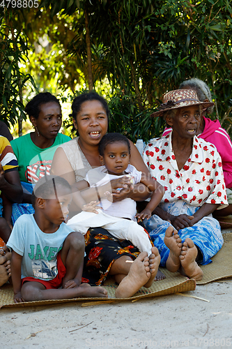 Image of Malagasy woman from village traditional singing and dancing