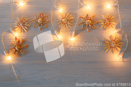 Image of white christmas lights background