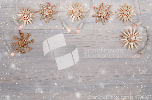 Image of white christmas lights background