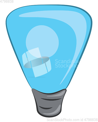 Image of A blue-colored cartoon light bulb vector or color illustration