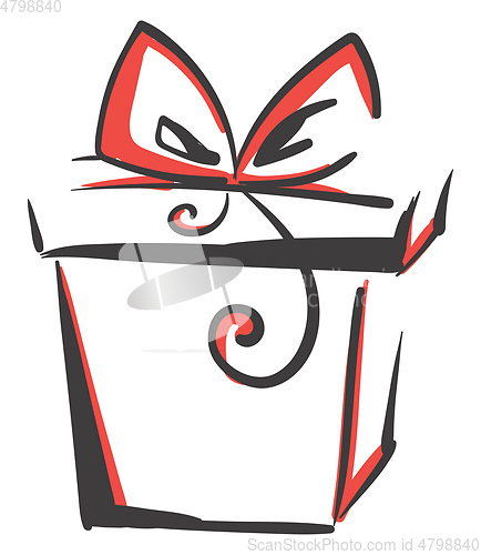 Image of A beautiful present box topped with decorative colorful bow work