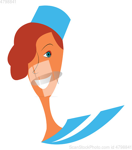 Image of The portrait of a stewardess in her uniform vector or color illu