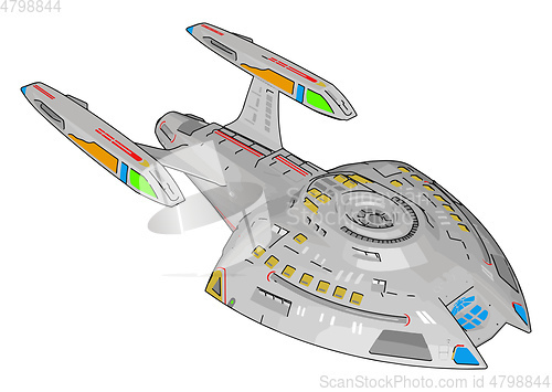 Image of Fantasy battle cruiser vector illustration on white background