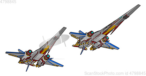 Image of Sci-fi battle cruiser vector illustration on white background