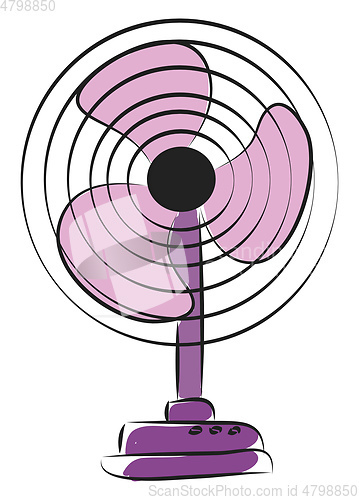 Image of Purple electric fan vector illustration on white background 