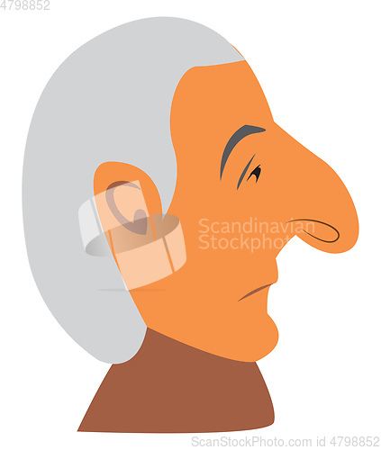 Image of A sad old man vector or color illustration