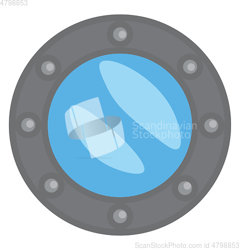 Image of Clipart of a grey-colored submarine window/Bull-eye window vecto