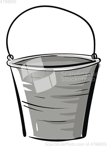 Image of Simple vector illustration of a grey bucket on white background 