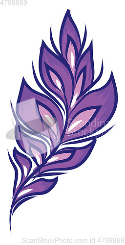 Image of Bright feather with corners vector or color illustration