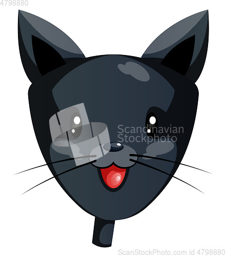 Image of Cartoon black cat vector illustartion on white background