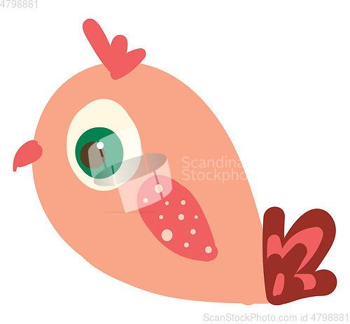 Image of A beautiful pink bird vector or color illustration