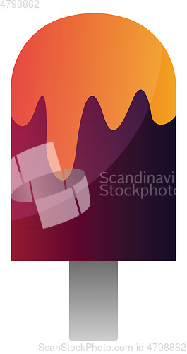 Image of Purple ice cream with orange toping vector illustration on a whi