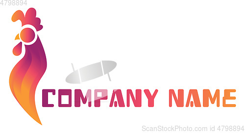 Image of Coloful logo vector illustration of a rooster and blank text for