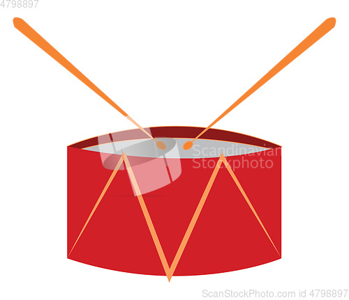 Image of Red toy drum vector illustration on white background 