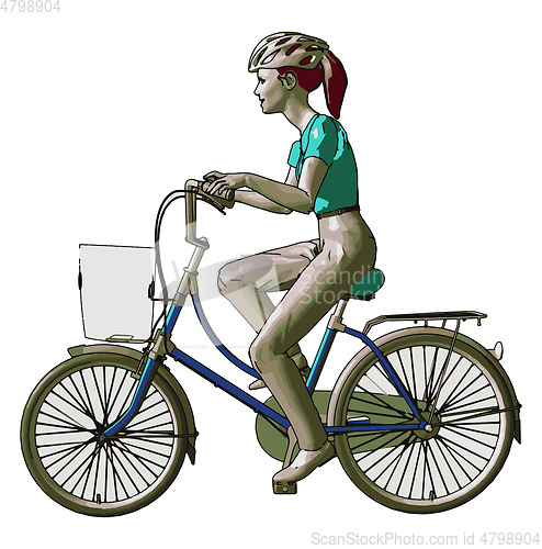 Image of A lady rider stay healthy and fit vector or color illustration