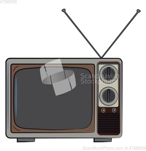 Image of A black & white TV vector or color illustration
