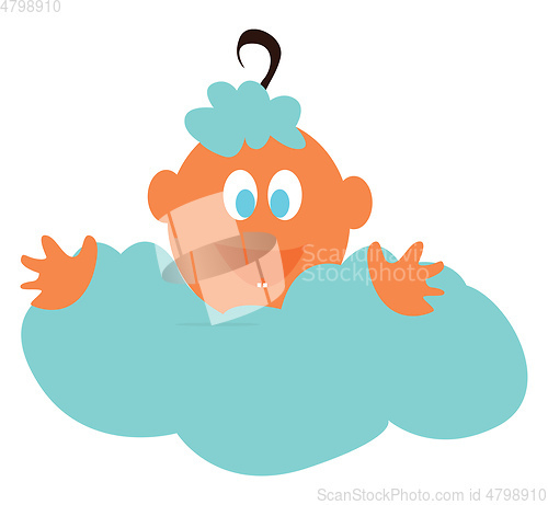 Image of Happy baby, vector color illustration.