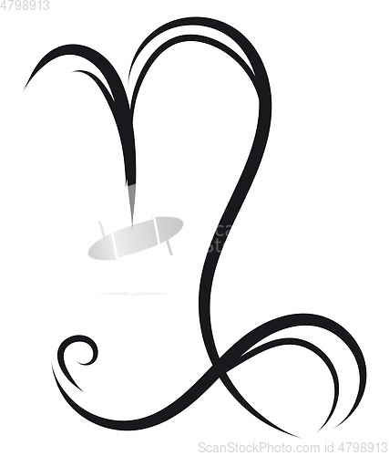 Image of Simple capricorn horoscope sign vector illustration on white bac