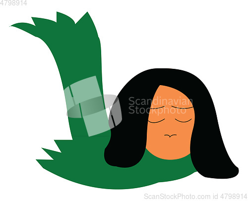 Image of A dejected girl vector or color illustration
