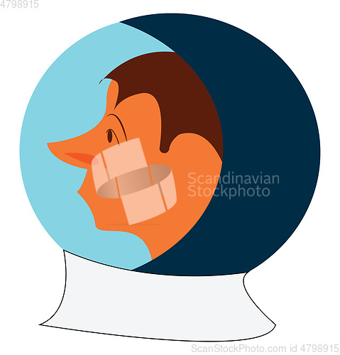 Image of Clipart of a cosmonaut ready to being his outer space adventure 