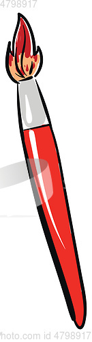 Image of Clipart of a red-colored paint brush vector or color illustratio