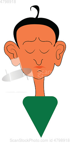 Image of Clipart of a boy with a small ponytail at the center of his head